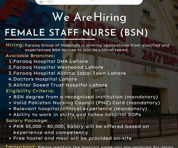 Female Staff Nurse (BSN)