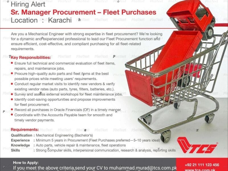 Sr. Manager Procurement-Vacancy