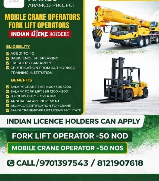 Indian Licence Mobile Crane Operator