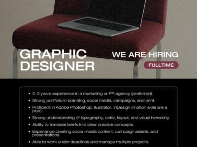We're looking for a Graphic Designer!