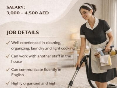 Live-In Housekeeper – Expat Family-UAE