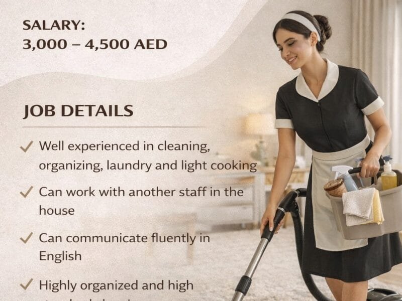 Live-In Housekeeper – Expat Family-UAE
