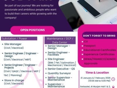 🏗️ Engineers & Professionals Wanted! Walk-In Job Fair – Dubai