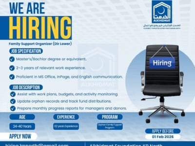 Family Support Organizer-Alkhidmat Foundation Dir Lower