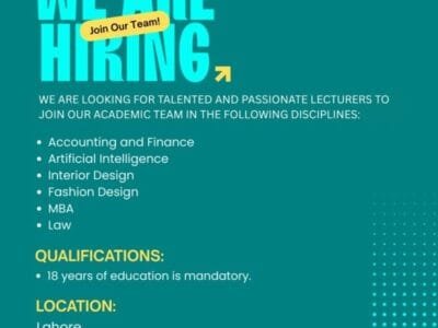  Lecturers Required | Join Our Academic Team