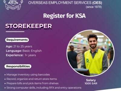 Storekeeper Required!