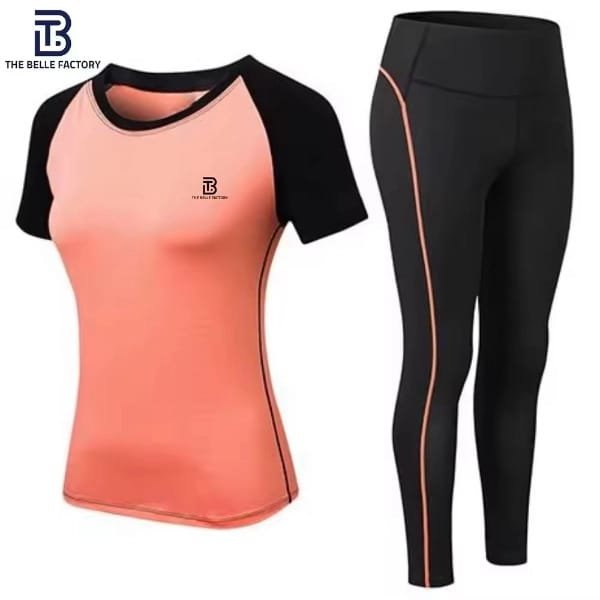 oga Set for Women Breathable Solid Pattern Gym Sports Wear