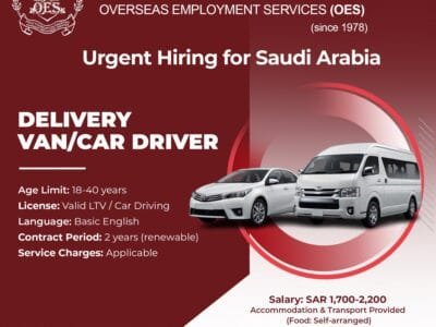 REQUIRED VAN/CAR DELIVERY DRIVER