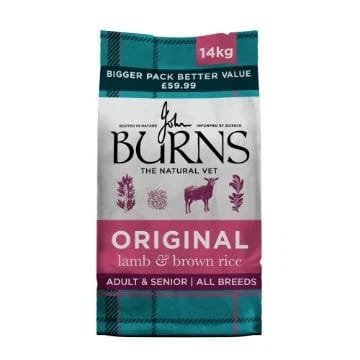 Burns Original Lamb & Brown Rice 14kg- Free P&P