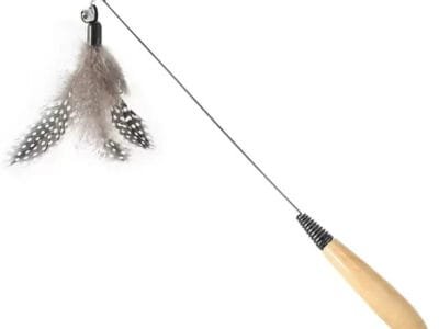 Feather Cat Teaser with Wooden Handle