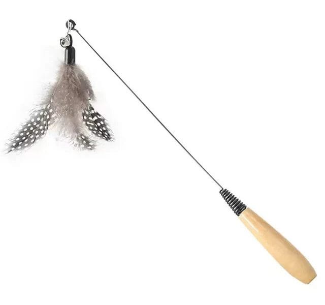 Feather Cat Teaser with Wooden Handle
