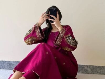 2 PC STITCHED COTTON-LAWN SUIT