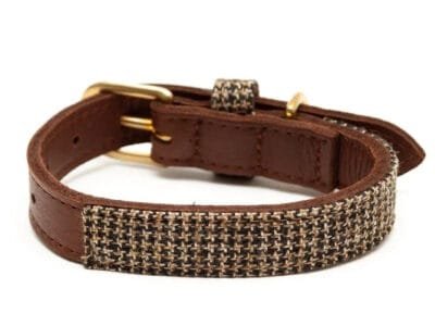 GREAT & SMALL Hawkhurst Leather Dog Collar Tweed