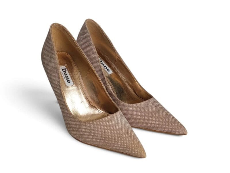 Dune London Amelia Champagne Gold Pointed Heels